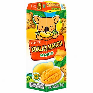 Lotte Koala's March sušenky s náplní s mangovou příchutí 37 g