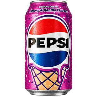 Pepsi UK Cherry & Vanilla Zero, flavored like cherry and vanilla ice cream, 330 ml