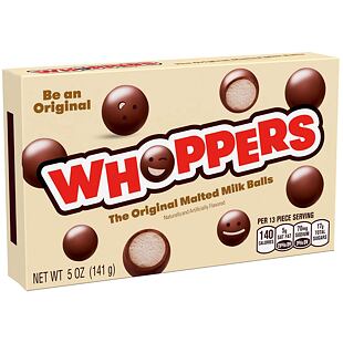Whoppers sladové kuličky s polevou z mléčné čokolády 141 g