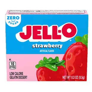 Jell-O zero instantní želatina s jahodovou příchutí bez cukru 8,5 g