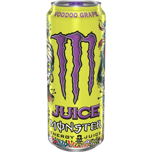 Monster USA Juice Voodoo sycený energetický nápoj s příchutí hroznů 473 ml