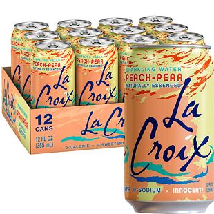 La Croix sycený nápoj s příchutí hrušky a broskve 355 ml Celé balení 12 ks