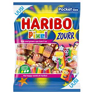 Haribo PL Rainbow Pixel kyselé želé s příchutí ovoce 80 g