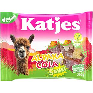 Katjes DE SAUER Al Paka Vegan kyselé želé ve tvaru alpak s příchutí Cola 210 g