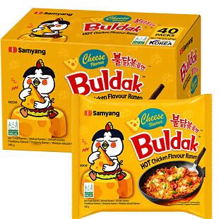 Samyang instantní pálivé kuřecí ramen nudle s příchutí sýru 140 g Celé balení 40 ks