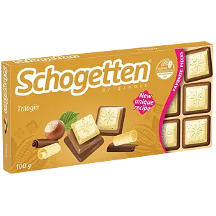 Schogetten DE mléčná, bílá a lísková čokoláda trilogie 100 g