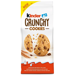 Kinder EU Crunchy Cookies sušenky s kakaovými kousky a bílou čokoládou 136 g