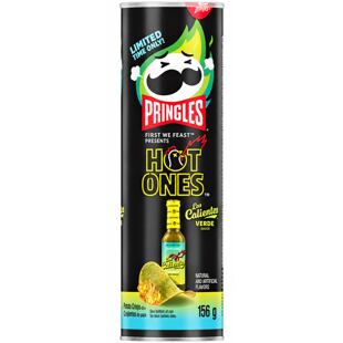 Pringles MEX Hot Ones bramborové chipsy s příchutí omáčky Los Calientes 156 g