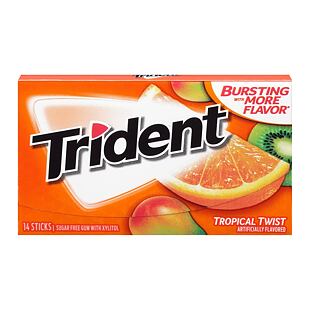 Trident žvýkačky s příchutí tropického ovoce bez cukru 27 g