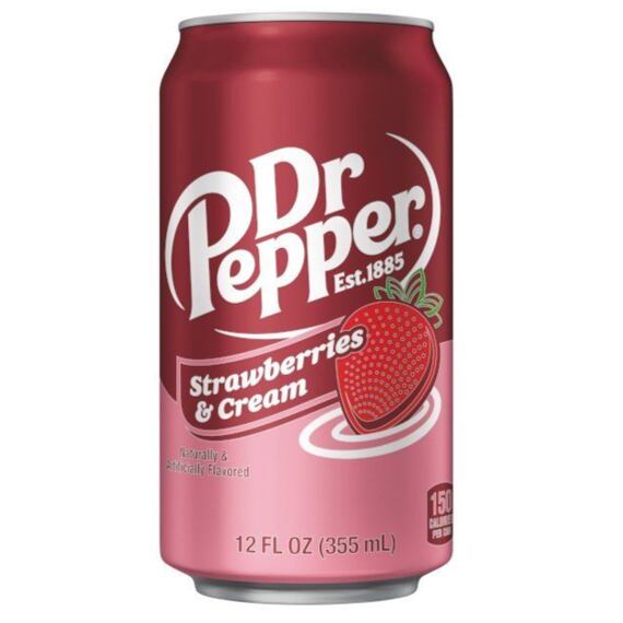 Dr Pepper strawberry and cream carbonated drink 355 ml
