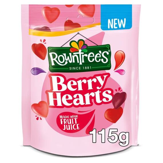 Rowntree's gelatin candies in the shape of hearts with fruit flavors 115 g