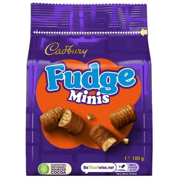 Cadbury Fudge karamelové kousky tyčinek v mléčné čokoládě 100 g