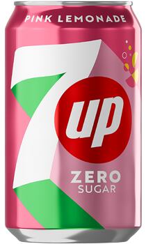 7up sycený limetkový nápoj s příchutí růžové limonády bez cukru 330 ml