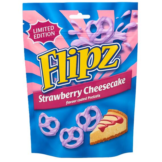 Flipz preclíky s polevou s příchutí jahodového dortu 90 g