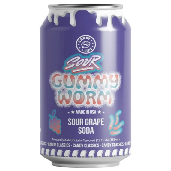 Candy Lips USA sycený nápoj s příchutí kyselého hroznového vína 355 ml