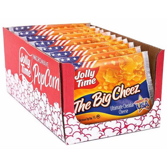 Jolly Time The Big Cheez popkorn s příchutí sýru 100 g Celé Balení 144 ks