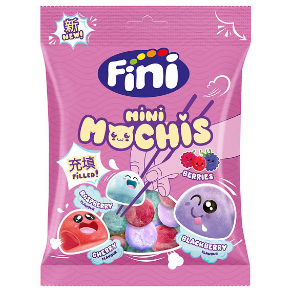 Fini žvýkací bonbony ve tvaru mochi s příchutí lesního ovoce 90 g