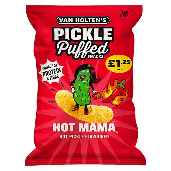Van Holten's Hot Mama křupky z červené čočky a kukuřice s pikantní okurkovou příchutí 50 g