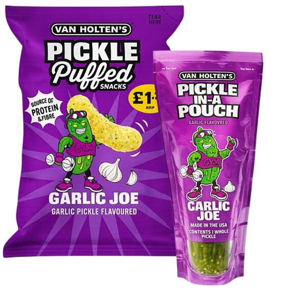 Van Holten's Garlic Joe velká kyselá okurka  + Van Holten's Garlic Joe křupky z červené čočky 5