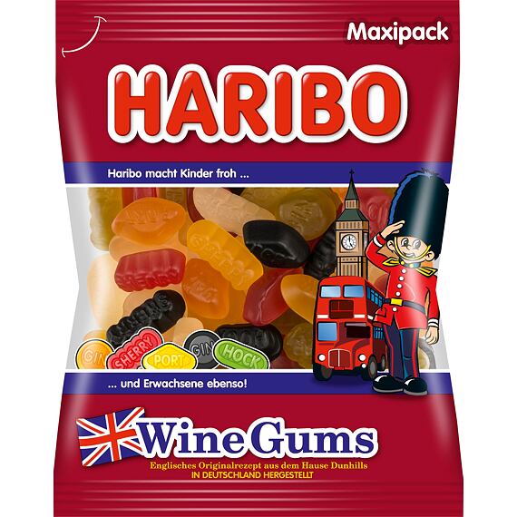 Haribo DE English Wine Gums želé s ovocnou příchutí 500 g