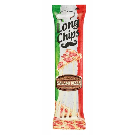 Long Chips EU bramborový snack s příchutí salámová pizza 75 g