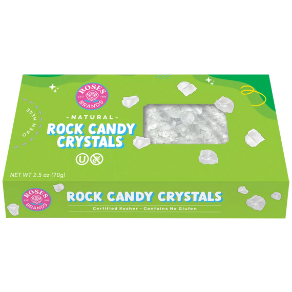 Roses Brands USA Rock Candy Crystals bonbonky ve tvaru krystalů s cukrovou příchutí 70 g