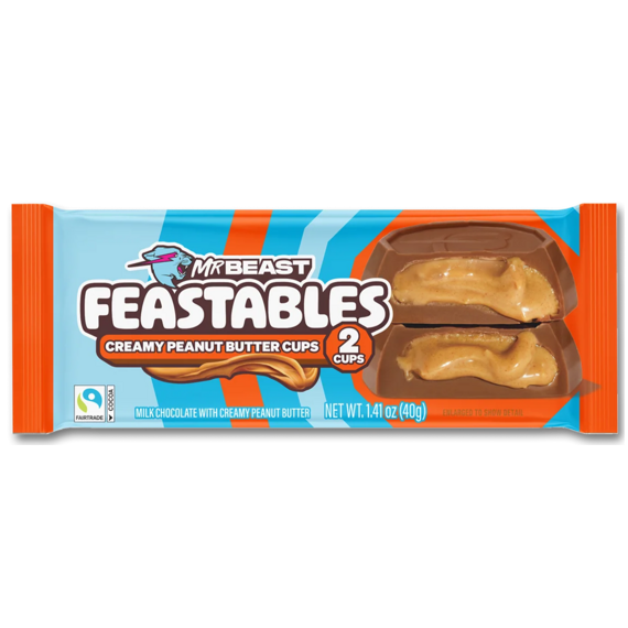 Feastables MrBeast Cups mléčná čokoláda s náplní z arašídového másla 40 g