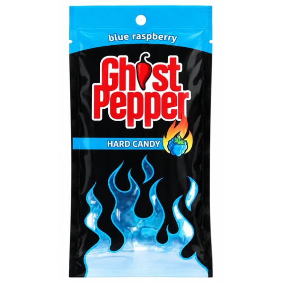 Flamethrower US Extremely Hot Candies, Blue Raspberry, 1 million Scoville units, 36 g