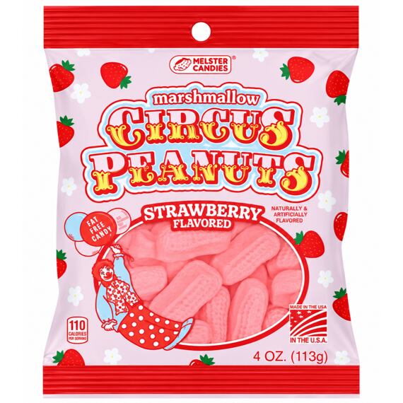 Melster US Circus Peanuts marshmallow ve tvaru arašídů s příchutí jahody 113 g