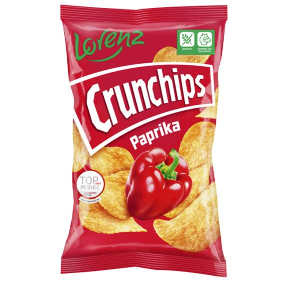 Crunchips DE bramborové chipsy s příchutí Paprika 150 g