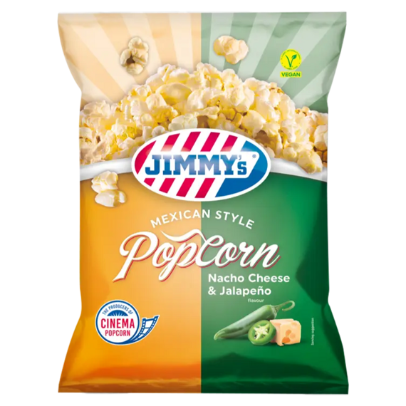 JIMMY's popcorn s příchutí sýru a jalapeňos 90 g