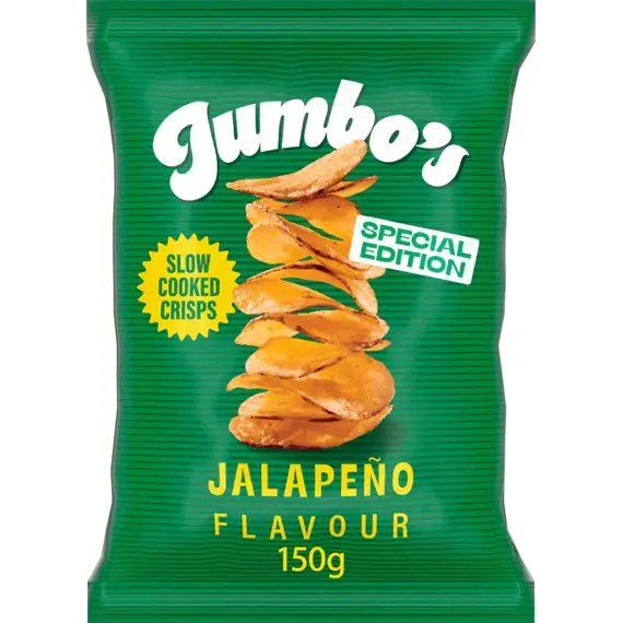 Jumbo's bramborové chipsy s příchutí jalapeňo papričky 150 g