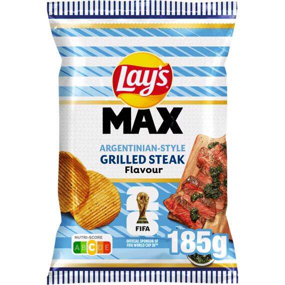 Lay's NL Max bramborové chipsy s příchutí grilovaného steaku 185 g