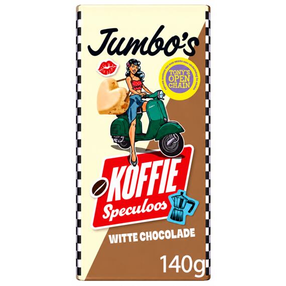 Jumbo white chocolate with coffee flavor with caramel cookies 140 g