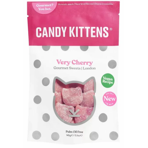Candy Kittens žvýkací bonbonky s třešňovou příchutí 140 g