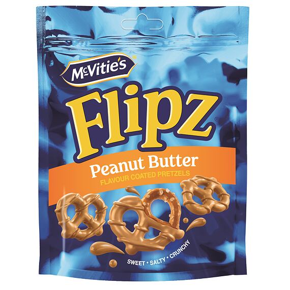 Flipz McVitie's preclíky s polevou s příchutí arašídového másla 70 g