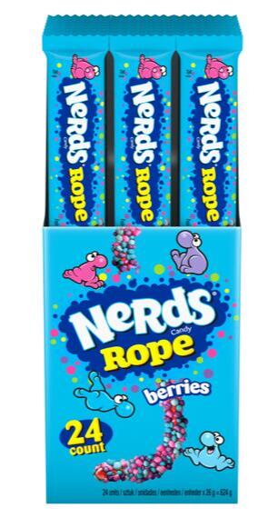 Nerds Rope pendrek obalený v dražé s ovocnou příchutí 26 g Celé balení 24 ks