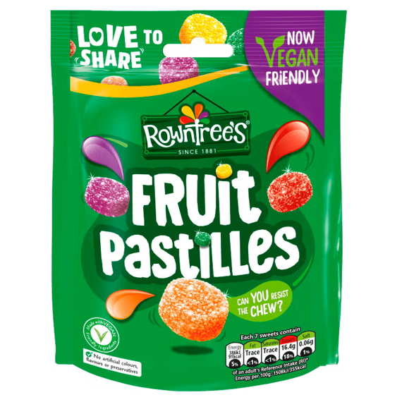Rowntree's veganské žvýkací pastilky s příchutí ovoce 143 g