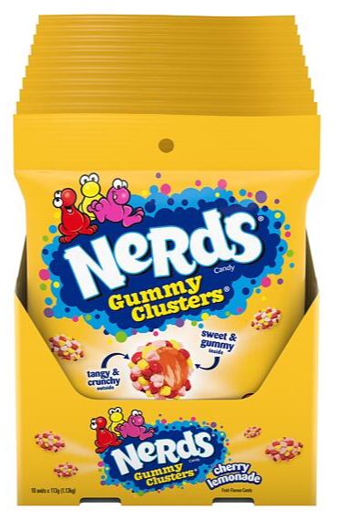 Nerds Gummy Cluster žvýkací bonbony v cukr. skořápce s příchutí třešň. limon. 113g Celé balení 10 ks