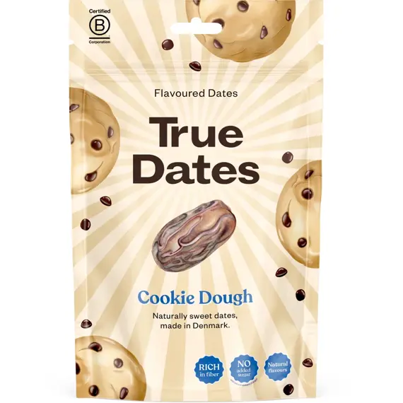 True Dates datle s příchutí Cookie Dough 100 g Celé balení 12 ks