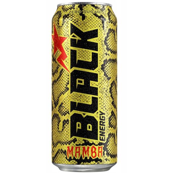 Black PL Energy Zero Mamba sycený s příchutí manga a marakuji 500 ml