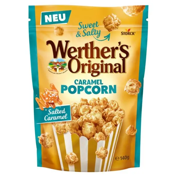 Werther DE popcorn v cukrové krustě s příchutí slaného karamelu 140 g