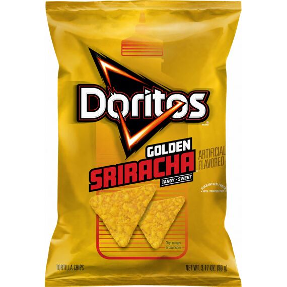 Doritos EU tortilové chipsy s příchutí Golden Sriracha 90 g
