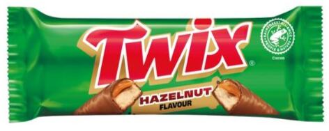 Twix EU Hazelnut Bars in Milk Chocolate with Caramel and Hazelnut Flavor, 46 g