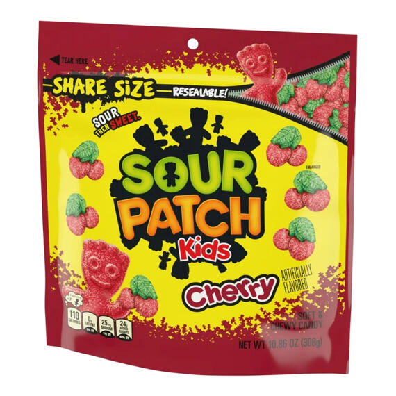 Sour Patch Kids CA kyselé žvýkací bonbony s třešňovou příchutí 308 g