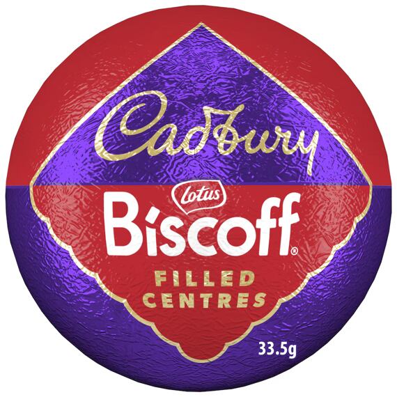 Cadbury čokoládová kulička s náplní s příchutí sušenek Lotus Biscoff 33 g