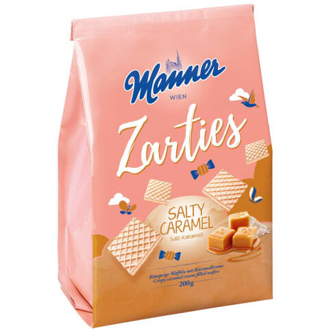 Manner Zarties Salty Caramel křupavé oplatky s krémovou náplní 200 g