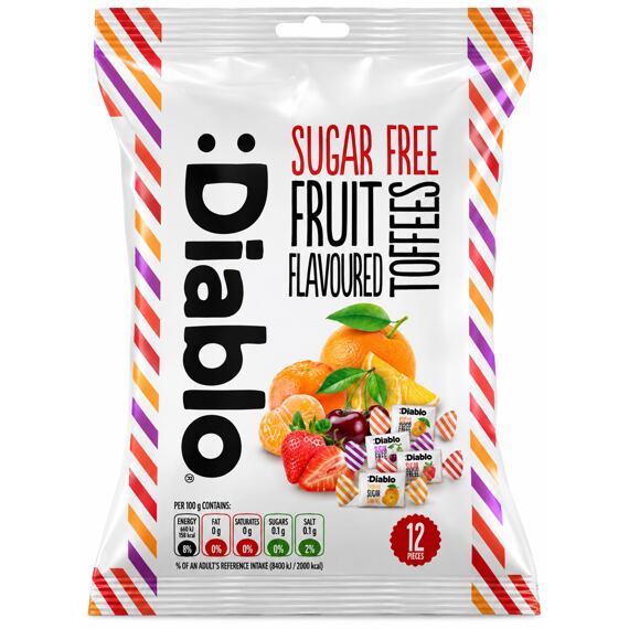 Diablo Soft Fruit-Flavored Sugar-Free Chewy Candies, 75 g