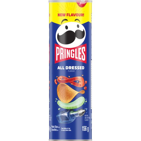 Pringles chips with the flavor of the Canadian spice mixture All Dressed 156 g