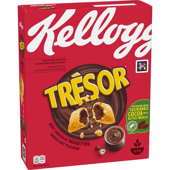 Kellogg's Tresor Milk Choco Nut cereálie s čokoládo-lískovou náplní 410 g